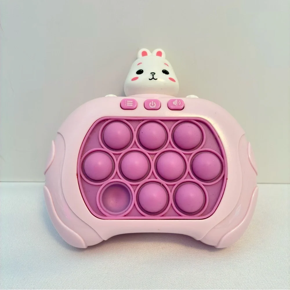 Quick Push Pop Press & Play Electronic Handheld Pink Rabbit & Astronaut Games